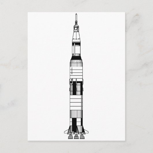 De Saturn V Rocket Briefkaart (Voorkant)