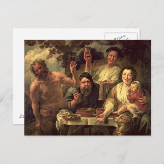 De satyr en de paasantia briefkaart (Voorkant / Achterkant)