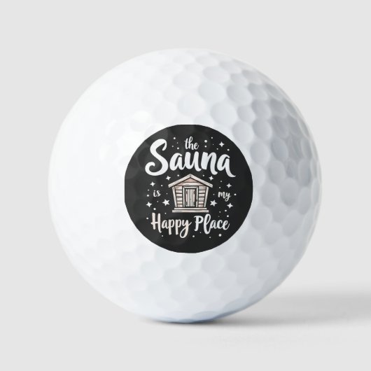 De sauna is mijn gelukkige plek golfballen (Voorkant)