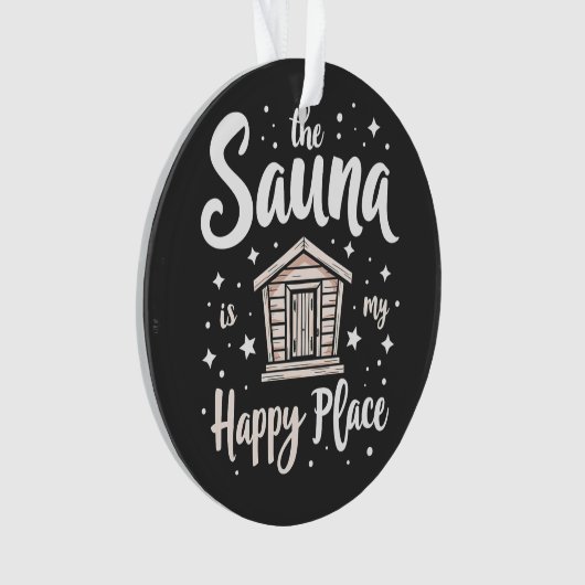 De sauna is mijn gelukkige plek ornament (voorkant)
