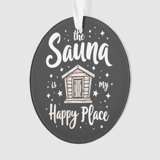 De sauna is mijn gelukkige plek ornament (voorkant)