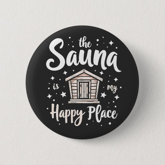 De sauna is mijn gelukkige plek ronde button 5,7 cm (Voorkant)
