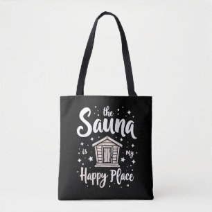 De sauna is mijn gelukkige plek tote bag