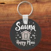 De Sauna is Mijn Geluksplek  Sleutelhanger (Voorkant)