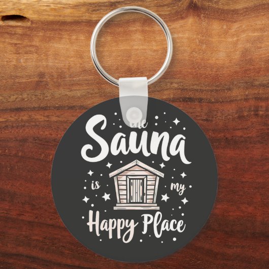 De Sauna is Mijn Geluksplek  Sleutelhanger (Voorkant)