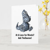 De Saurus Verjaardag Humor Kaart (Gele Bloem)