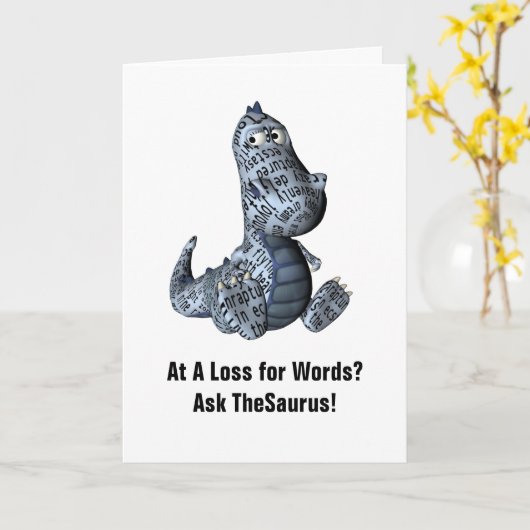 De Saurus Verjaardag Humor Kaart (Gele Bloem)