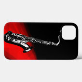 De saxofone (rood en zwart) Case-Mate iPhone case (Achterkant (horizontaal))