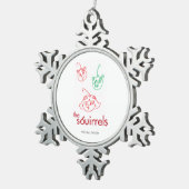 De Sbuirrels #10: "Een Sbuirrels Kerstmis" (2021) Tin Sneeuwvlok Ornament (Rechts)