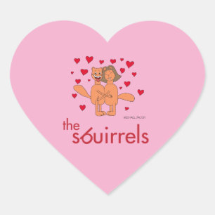 De Sbuirrels Ed en Mary Valentine Hart Sticker
