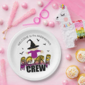 De Scare Crew Welkom Paarse ID1002 Papieren Bordje (Feest)