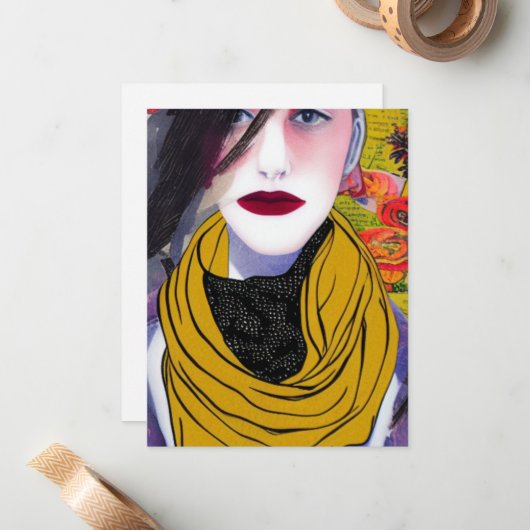 De Scarf Note-kaarten Notitiekaartje (Voorkant / Achterkant in situ)