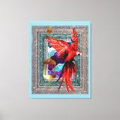 De scarlet Macaw en de Hermit - Parrot Tarot Canvas Afdruk (Voorkant)