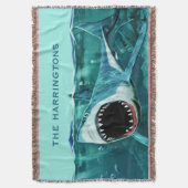 De Scary Shark douanenaam werpt deken (Voorkant Verticaal)