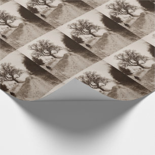 de scène fotografisch art. van de de wintersneeuw cadeaupapier