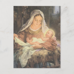 De Scène Mary van de Geboorte van Christus van Feestdagenkaart