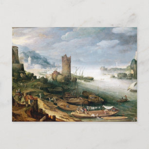 De Scene met een verbrijzelde toren Briefkaart