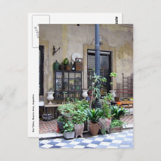 De Scène van Buenos Aires met Groene Planten in Co Briefkaart (Voorkant / Achterkant)