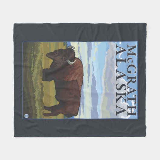 De Scène van de bizon - McGrath, Alaska Fleece Deken (Voorkant (Horizontaal))