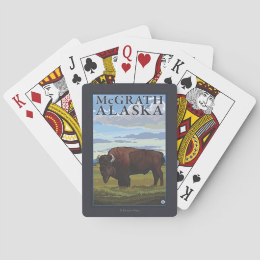 De Scène van de bizon - McGrath, Alaska Pokerkaarten (Achterkant)