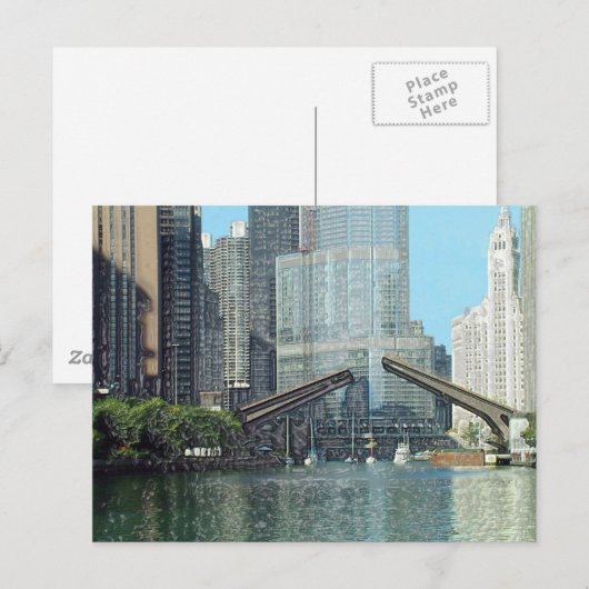 De Scène van de Boot van de Aandrijving van Briefkaart (Voorkant / Achterkant)