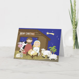 De Scène van de Geboorte van Christus van Kerstmis Feestdagen Kaart
