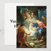 De Scène van de geboorte van Christus voor Feestdagenkaart (Voorkant / Achterkant)