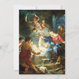 De Scène van de geboorte van Christus voor Feestdagenkaart