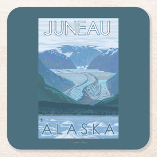 De Scène van de gletsjer - Juneau, Alaska Kartonnen Onderzetters