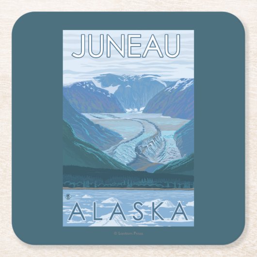 De Scène van de gletsjer - Juneau, Alaska Kartonnen Onderzetters (Voorkant)