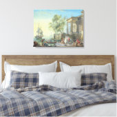 De Scène van de haven met het Plaatsen Zon (olie o Canvas Afdruk (Insitu (Slaapkamer))