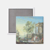 De Scène van de haven met het Plaatsen Zon (olie o Magneet (Voorkant / Achterkant)