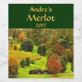 De Scène van de herfst in het Etiket van de Wijn v (Enkel label)