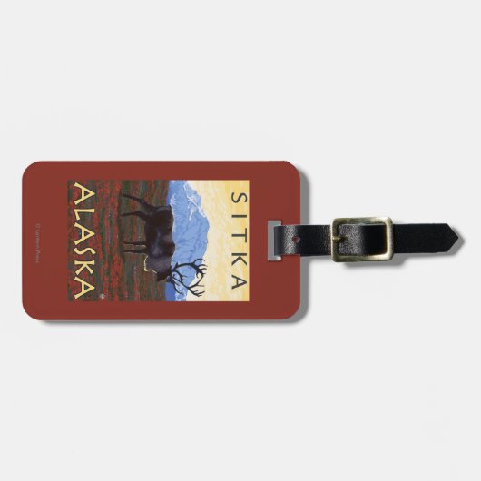 De Scène van de kariboe - Sitka, Alaska Bagagelabel (Voorkant horizontaal)