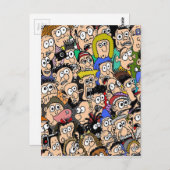 De Scène van de Menigte van de Kleur van de Briefkaart (Voorkant / Achterkant)