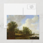 De scène van de rivier met een Uitzicht van Oversc Briefkaart (Voorkant / Achterkant)