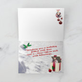 De Scène van de Sneeuw van Kerstmis van de buldog Feestdagen Kaart (Binnen)