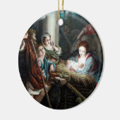 De Scène van de trog, Ronde Keramisch Ornament (Links)