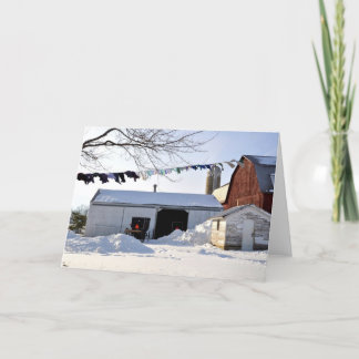 De Scène van de Wasserij van de Winter van Amish Kaart