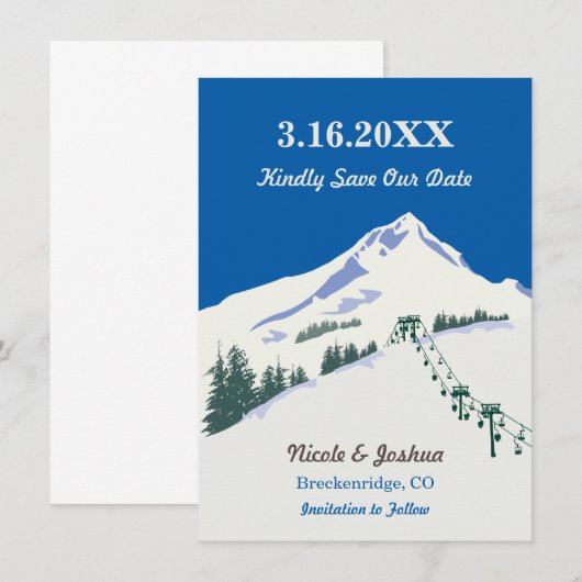 De Scène van de Winter sparen de Datum Kaart (Voorkant / Achterkant)