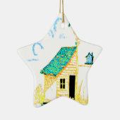 De Scène van het boerderij met schuur, boom, en vo Keramisch Ornament (Rechts)