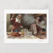 De Scène van het Diner van DayPilgrim van de Feestdagenkaart (Voorkant)