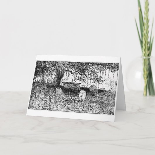 De Scène van het Kerkhof van Halloween Kaart (Voorkant)