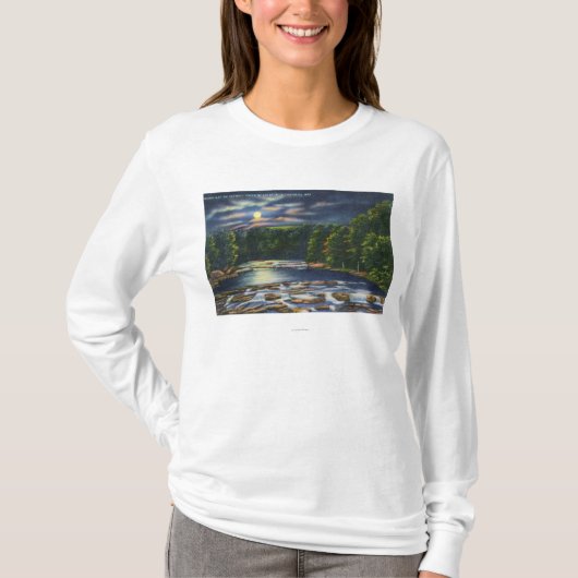 De Scène van het moonlight op de Creek van de Catv T-shirt (Voorkant)
