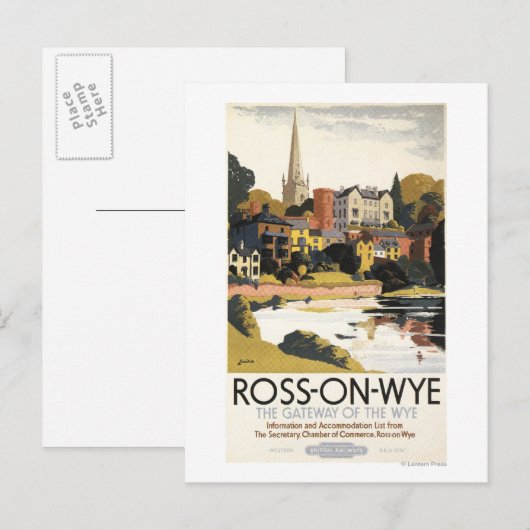 De Scene van het Poster van de Britse Spoorwegen Briefkaart (Voorkant / Achterkant)