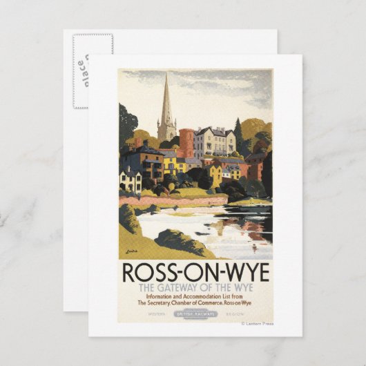 De Scene van het Poster van de Britse Spoorwegen Briefkaart (Voorkant / Achterkant)