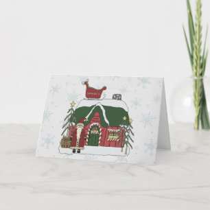 De Scène van Kerstmis van de Workshop van de Feestdagen Kaart
