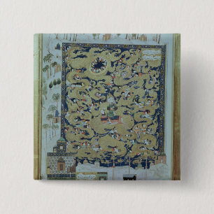 De scène van Mohammed Vierkante Button 5,1 Cm