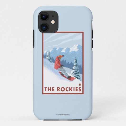 De Scène van Snowboarder - Rockies Case-Mate iPhone Case (Achterkant)