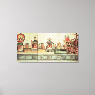 De scène voor het Mysterie Spel van Valenciennes Canvas Afdruk